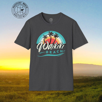 Waikiki Beach Retro Vibes Hawaii T-Shirt