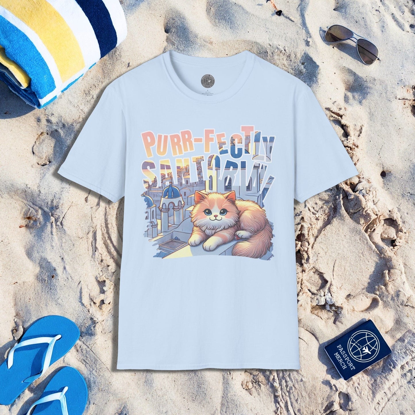 Purr-fectly Santorini Greece T-Shirt