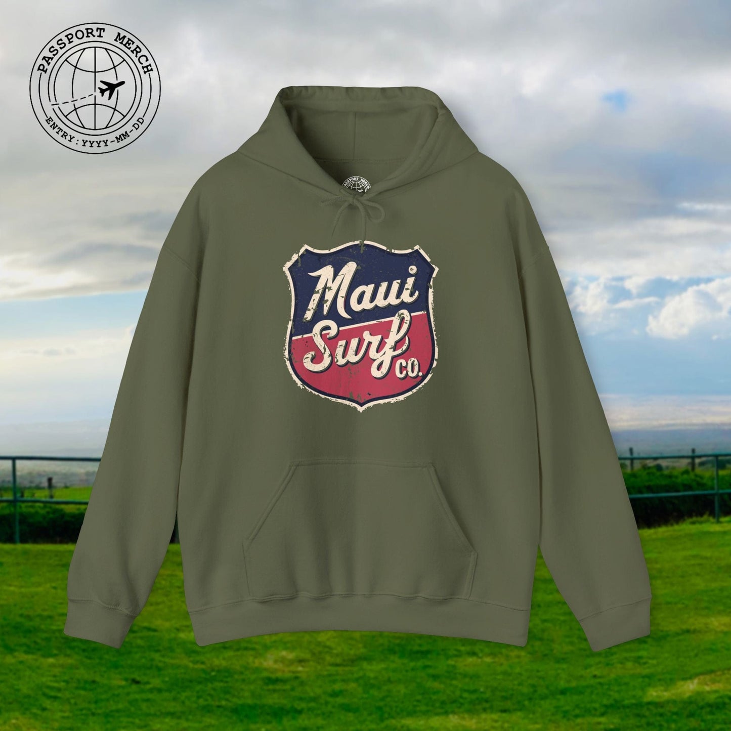 Vintage Maui Surf Co. Shield Hawaii Hoodie