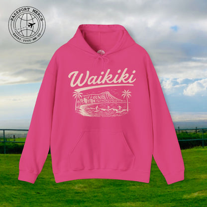 Monochrome Dreams of Waikiki, Hawaii Hoodie