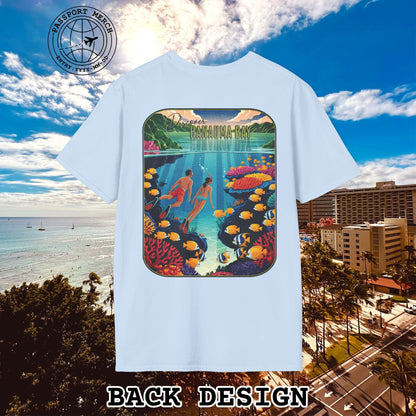 Discover Hanauma Bay, Hawaii, Back Print T-Shirt