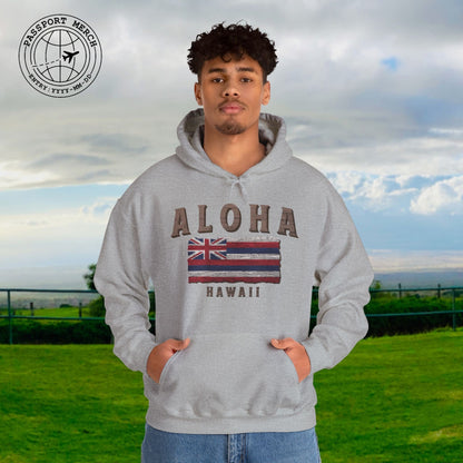 Koa Wood Aloha Hawaiian Flag Hoodie