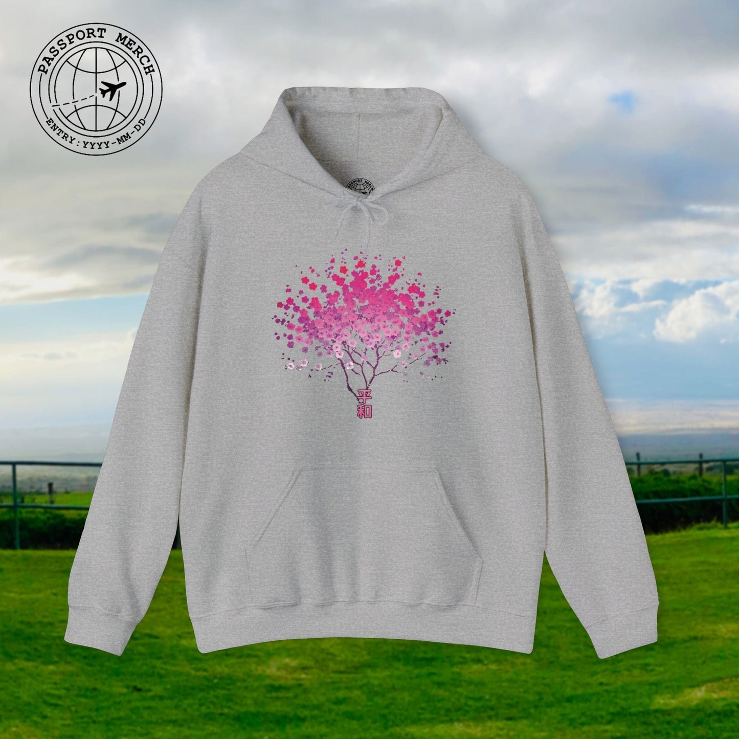 Cherry Blossoms Growing from Peace Japan Hoodie