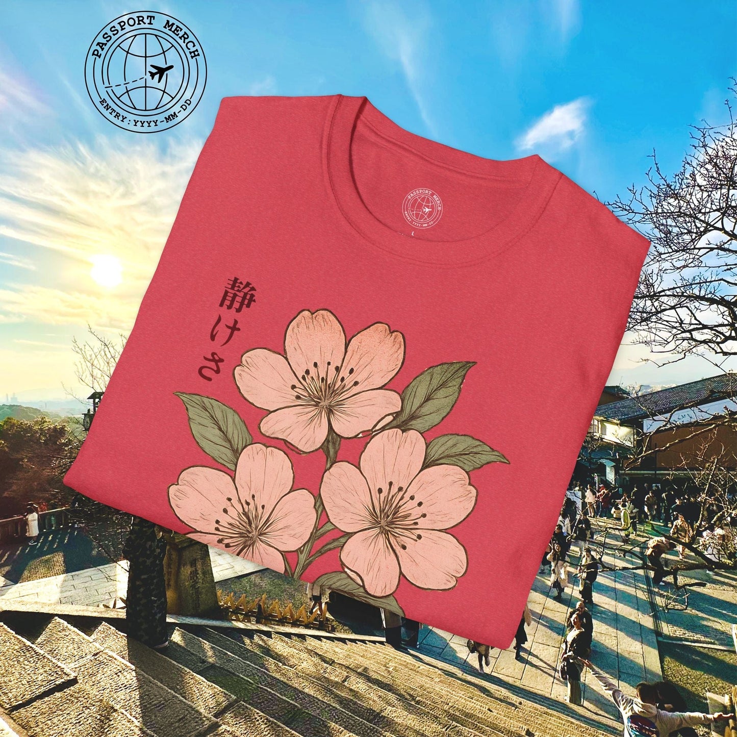 Vintage Cherry Blossom Shizukesa (Serenity), Japan T-Shirt