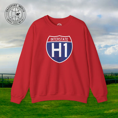 Signs of Wanderlust, Interstate H1, Hawaii Crewneck