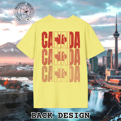 Vintage Canada Patriotism Letter Flag, Back Print T-Shirt
