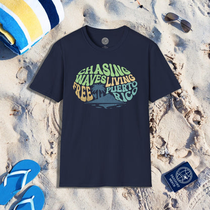 Chasing Waves Living Free Puerto Rico T-Shirt