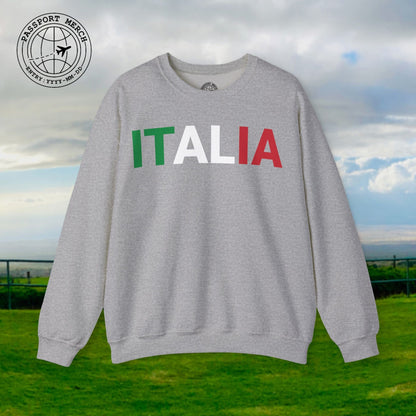Italia Patriotism Italy Letter Flag Crewneck