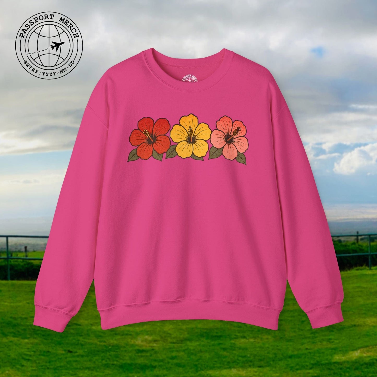 Three Vintage Hibiscus, Hawaii Crewneck