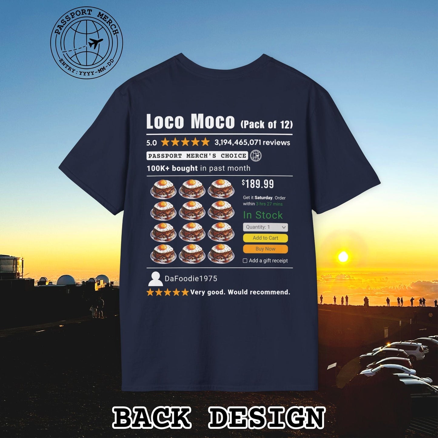 Loco Moco (5-Star Buy Now Edition), Hawaii, Back Print T-Shirt