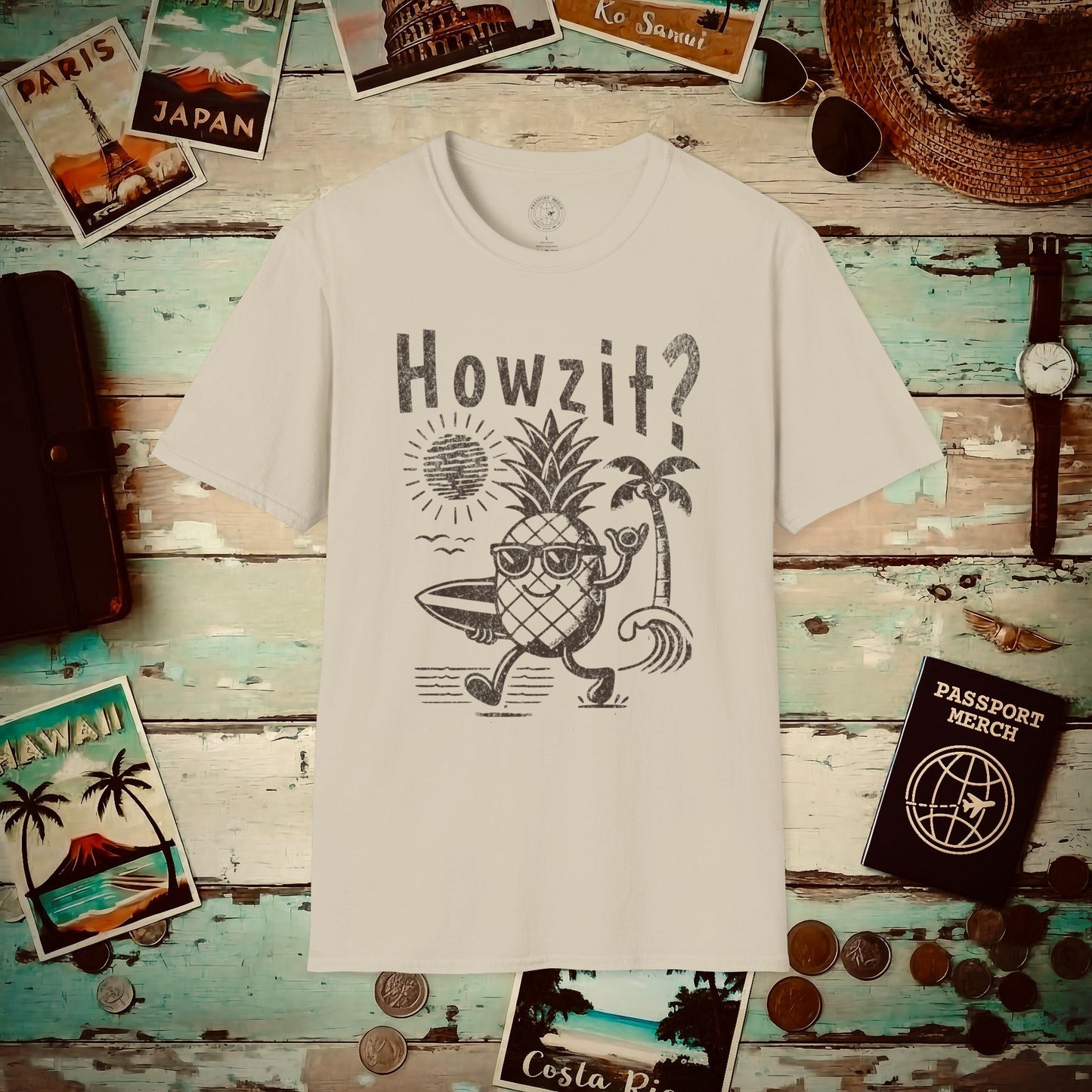 Howzit? Pineapple Shaka, Hawaii T-Shirt