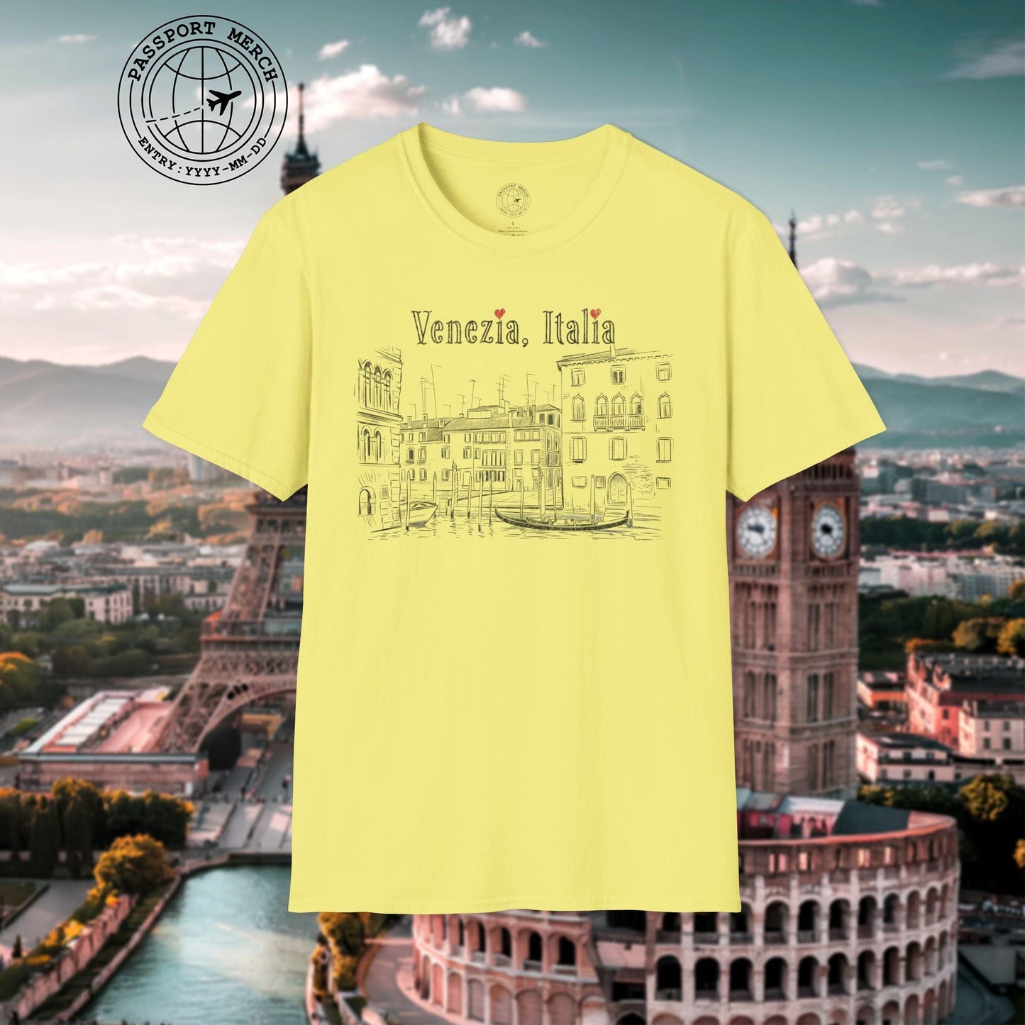 Monochrome Dreams of Venice Italy T-Shirt