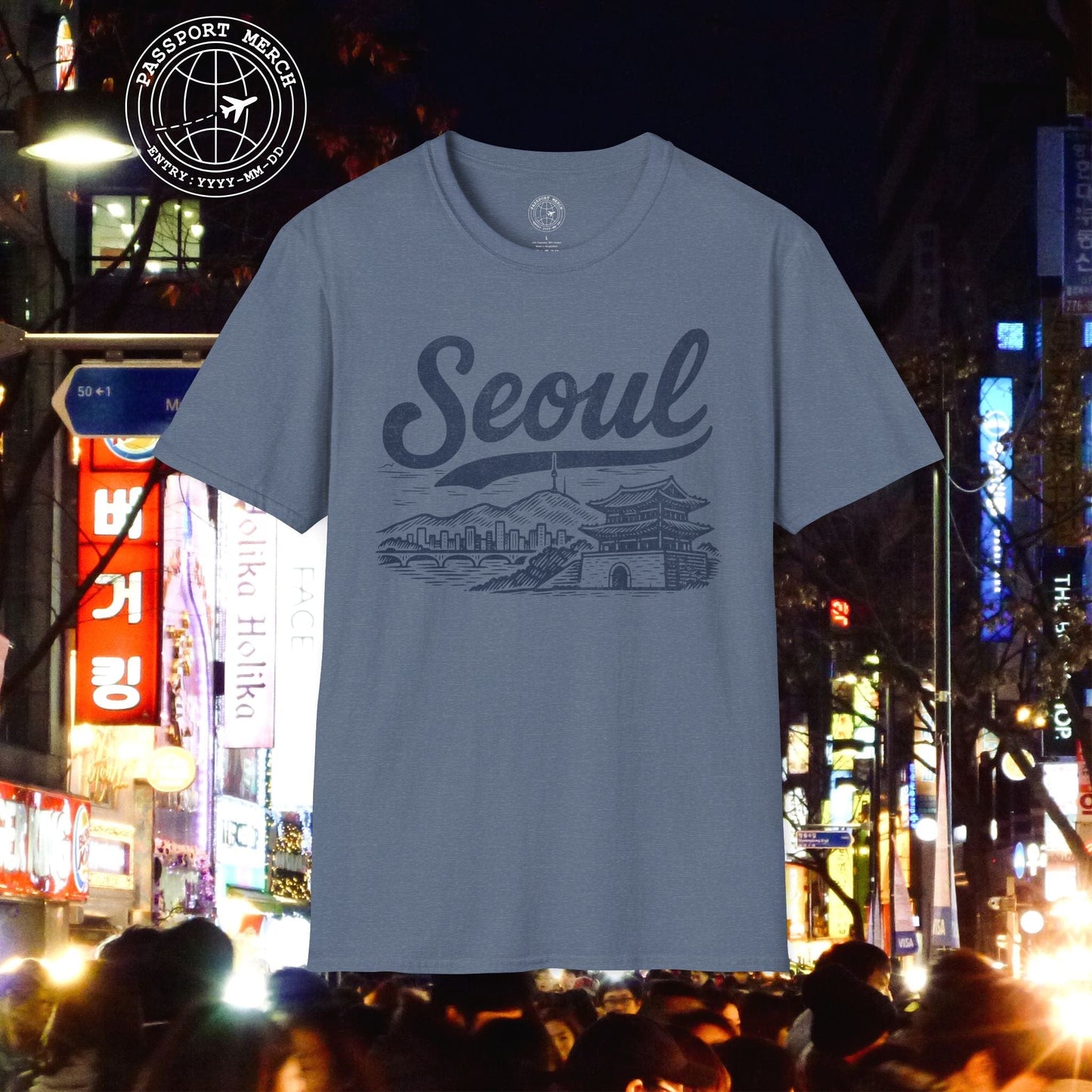 Monochrome Dreams of Seoul Korea T-Shirt