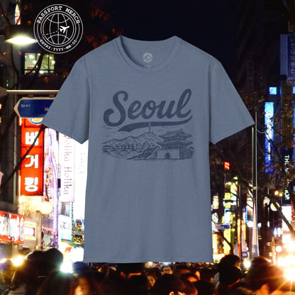 Monochrome Dreams of Seoul Korea T-Shirt