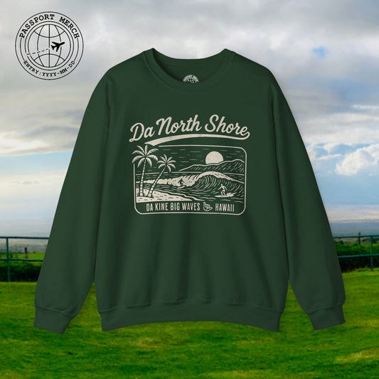 Da North Shore - Da Kine Big Waves, Hawaii Crewneck