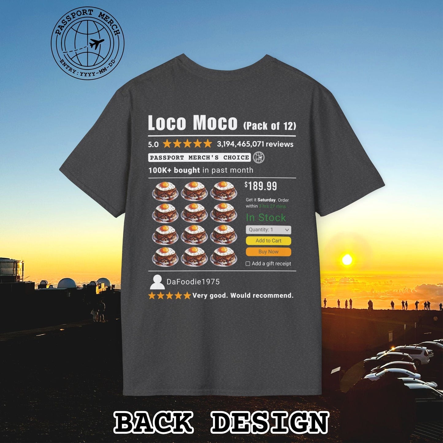 Loco Moco (5-Star Buy Now Edition), Hawaii, Back Print T-Shirt