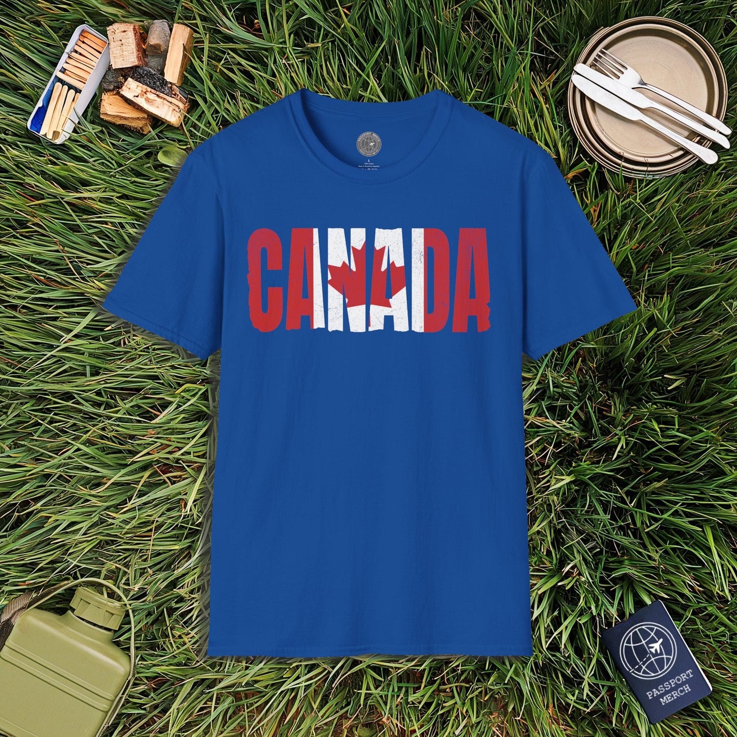 Vintage Canada Patriotism Letter Flag T-Shirt