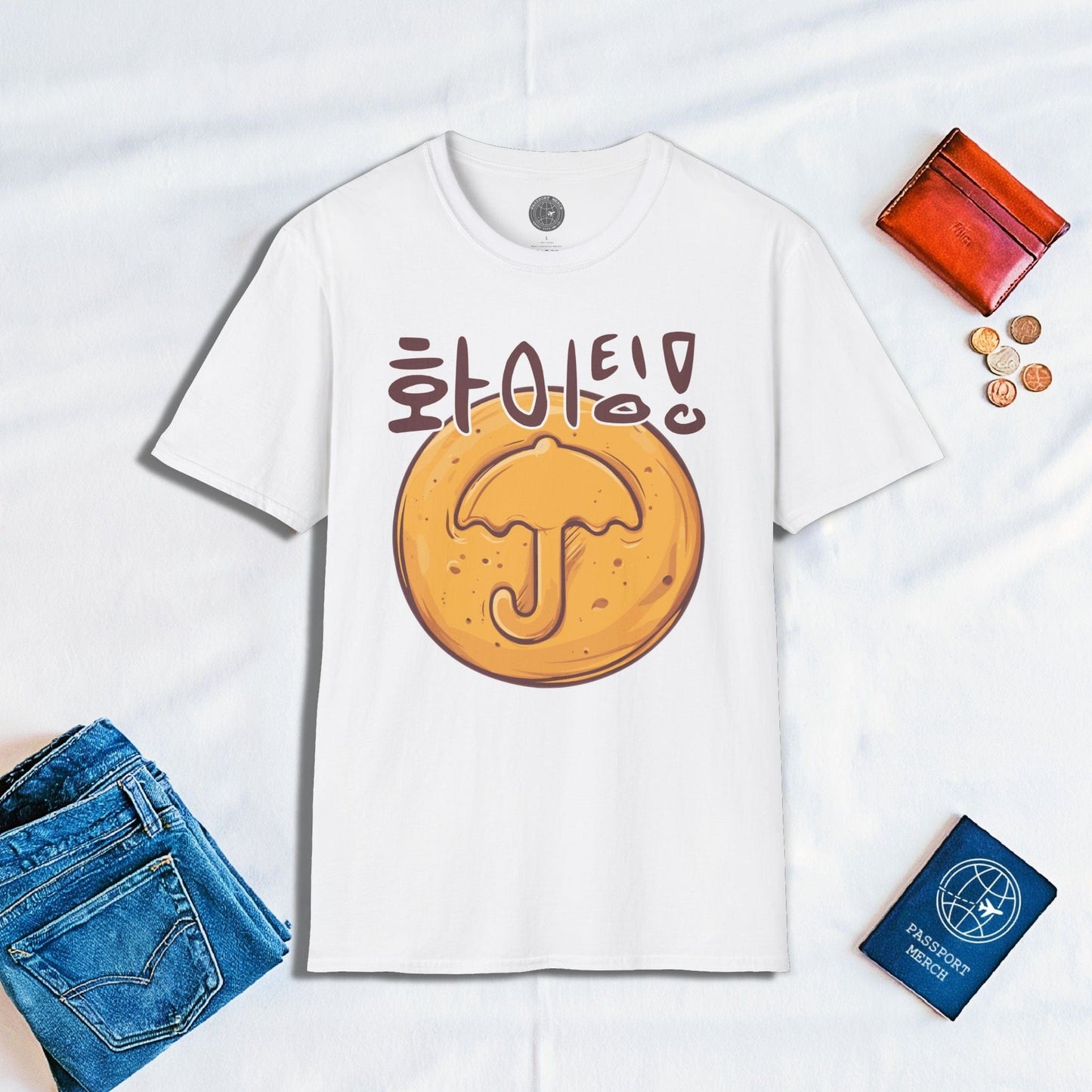 Korean "Fighting" Hangul and Dalgona Umbrella T-Shirt