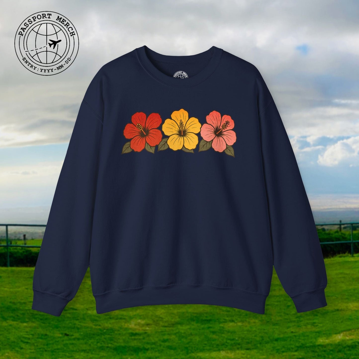Three Vintage Hibiscus, Hawaii Crewneck