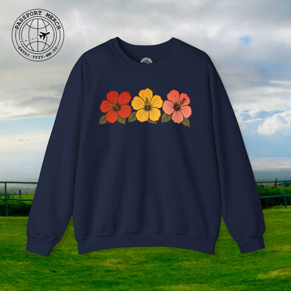 Three Vintage Hibiscus, Hawaii Crewneck