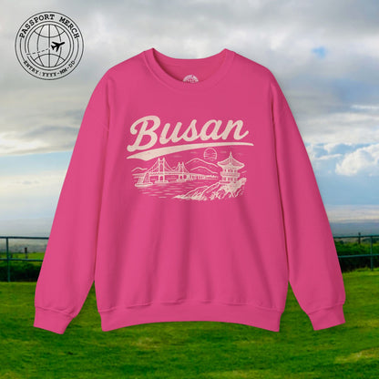 Monochrome Dreams of Busan Korea Crewneck