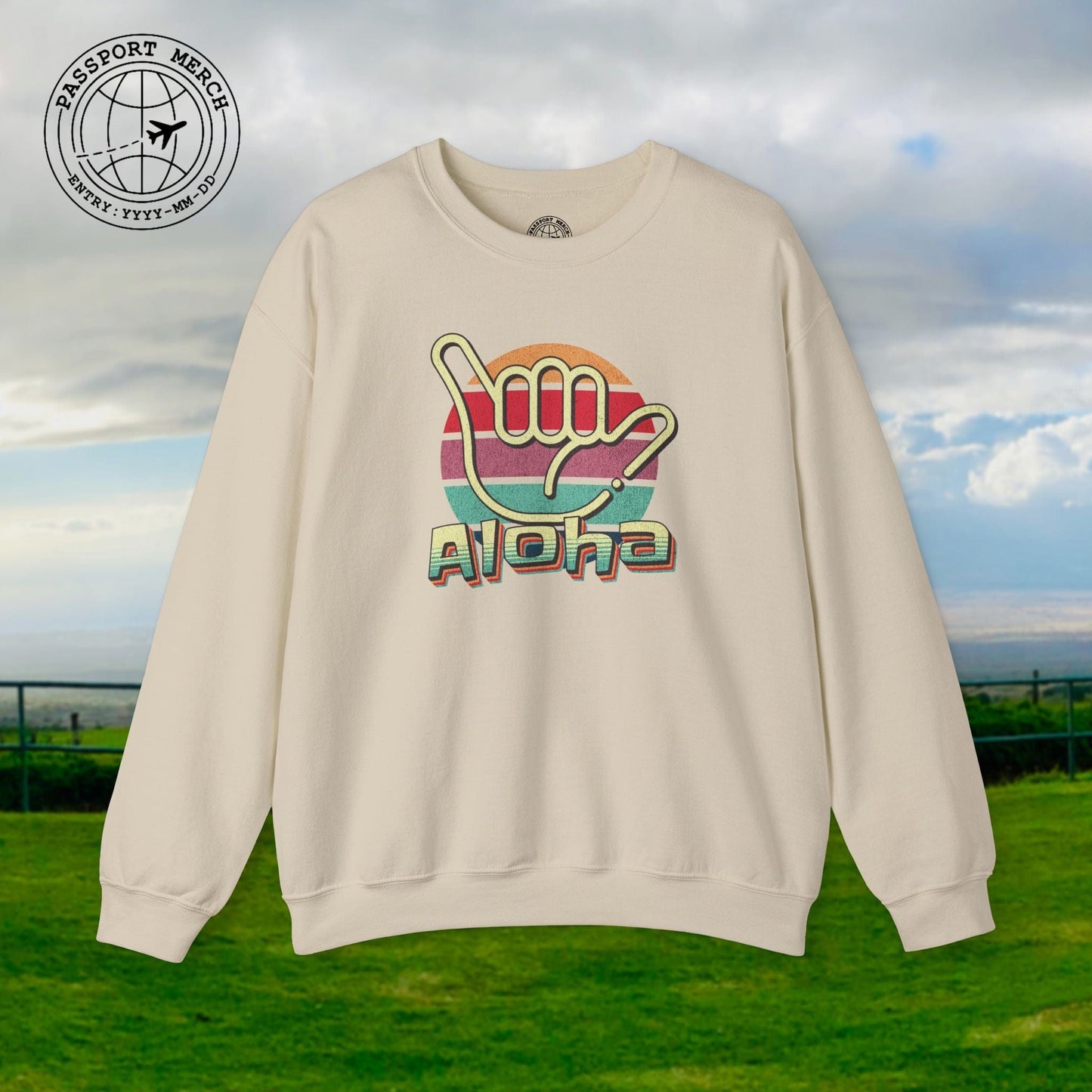Vintage Retro Aloha Shaka, Hawaii Crewneck