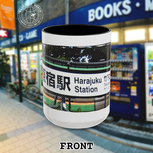 Signs of Wanderlust, Takeshita Street Harajuku Japan 15oz Mug