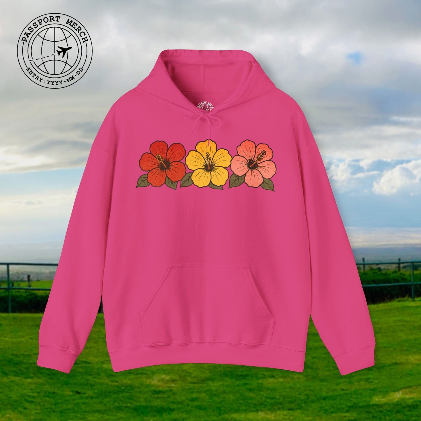 Three Vintage Hibiscus, Hawaii Hoodie