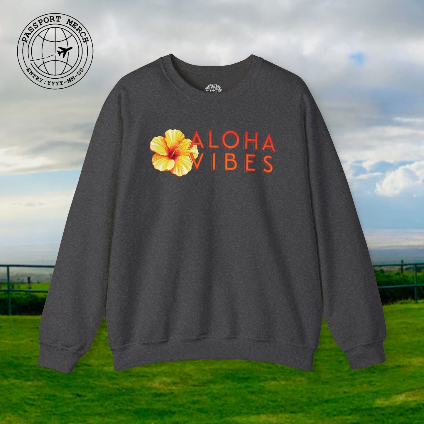 Sun-Kissed Hibiscus Aloha Vibes, Hawaii Crewneck