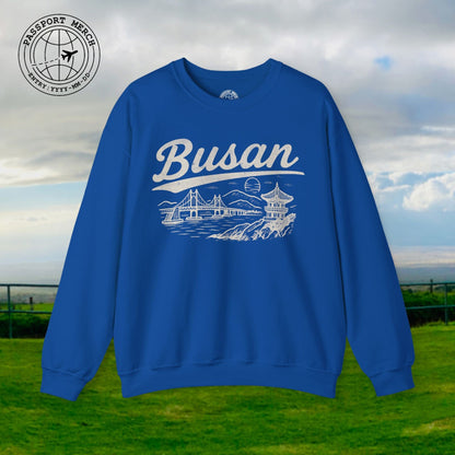 Monochrome Dreams of Busan Korea Crewneck
