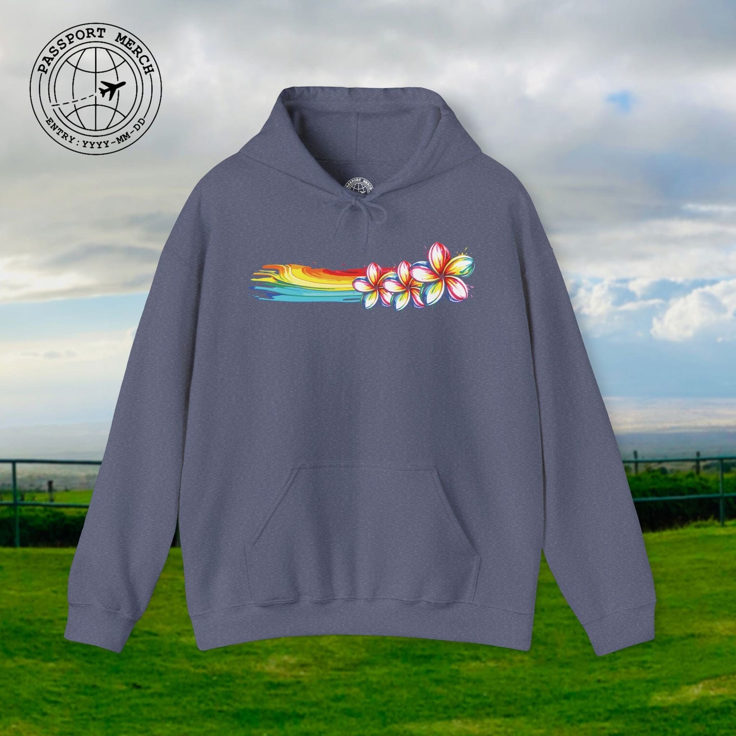 Neon Art Plumeria Rainbow, Hawaii Hoodie