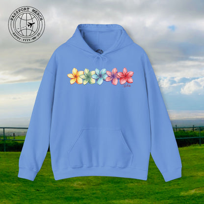Five Vibrant Plumerias, Hawaii Hoodie