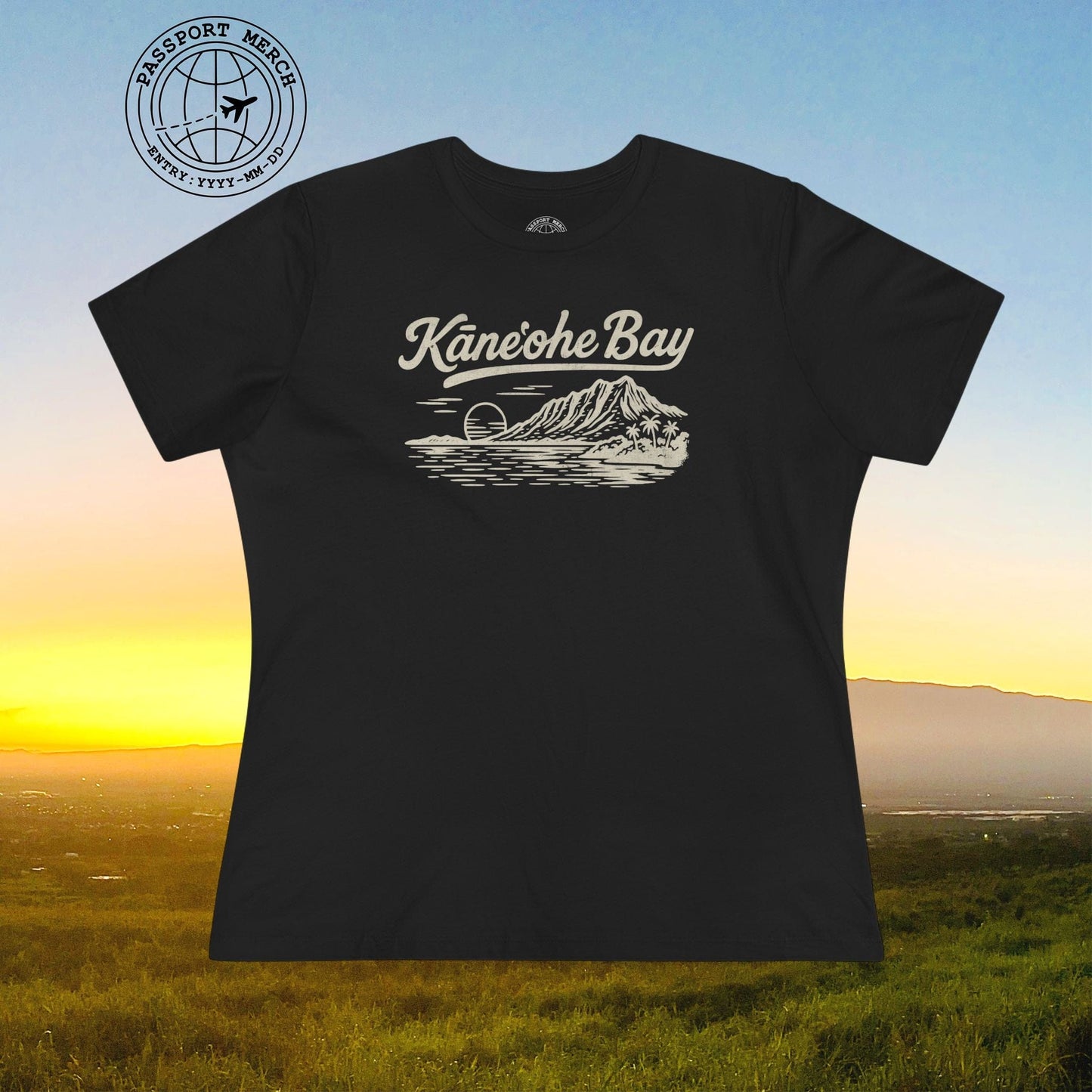 Kaneohe Bay Vintage Monochrome, Hawaii, Womens Fit T-Shirt