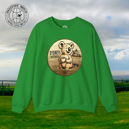 Vintage Koala & Coffee in Sydney, Australia Crewneck