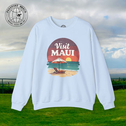 Retro Visit Maui Hawaii Crewneck