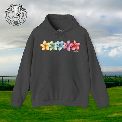 Five Vibrant Plumerias, Hawaii Hoodie
