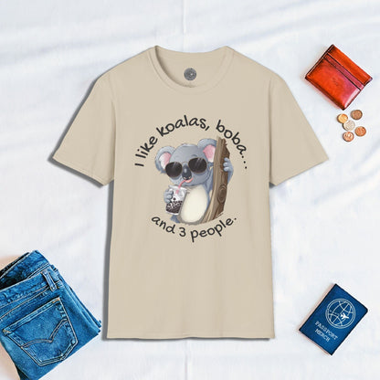 I like koalas, boba, and 3 people Australia T-Shirt