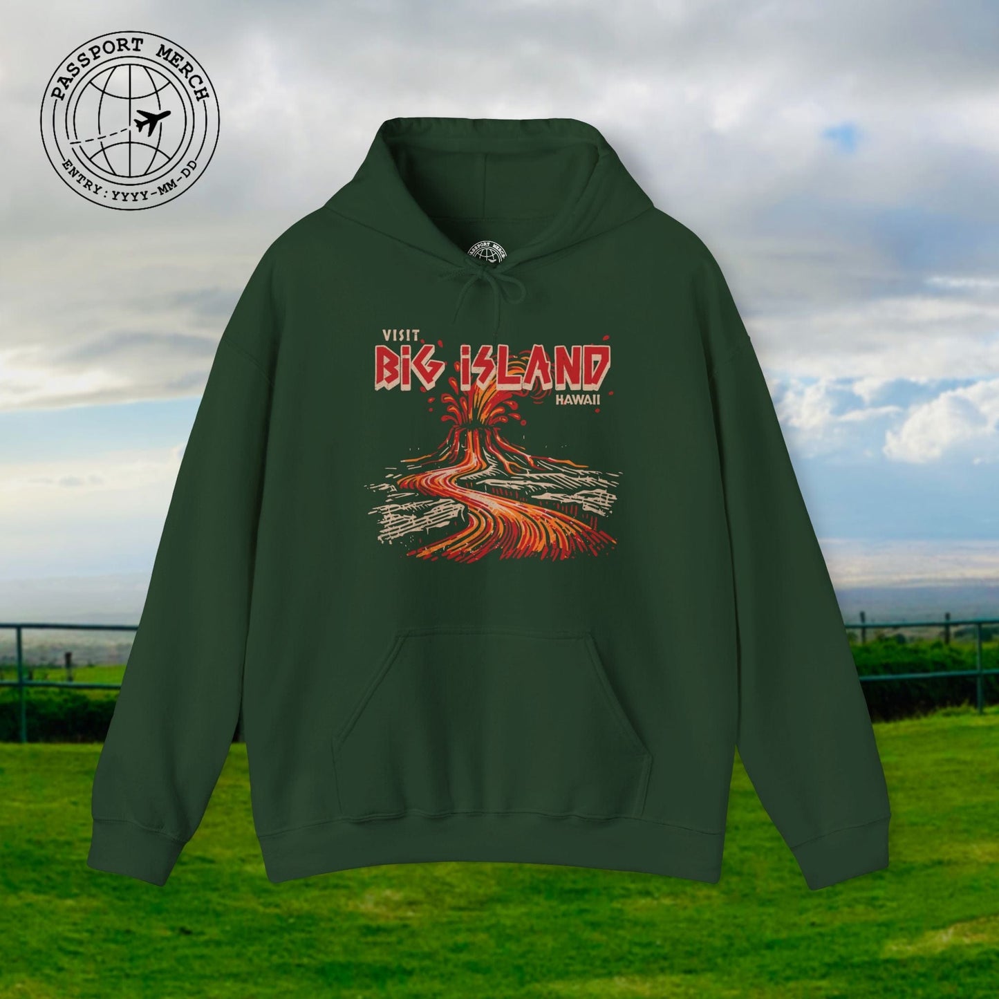 Vintage Visit Big Island, Hawaii Hoodie