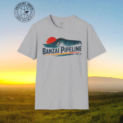 Banzai Pipeline, Oahu, Hawaii - Vibrant Surf Retro T-Shirt