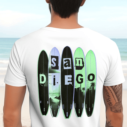 Surfboard Dreams San Diego, California, Back Print T-Shirt