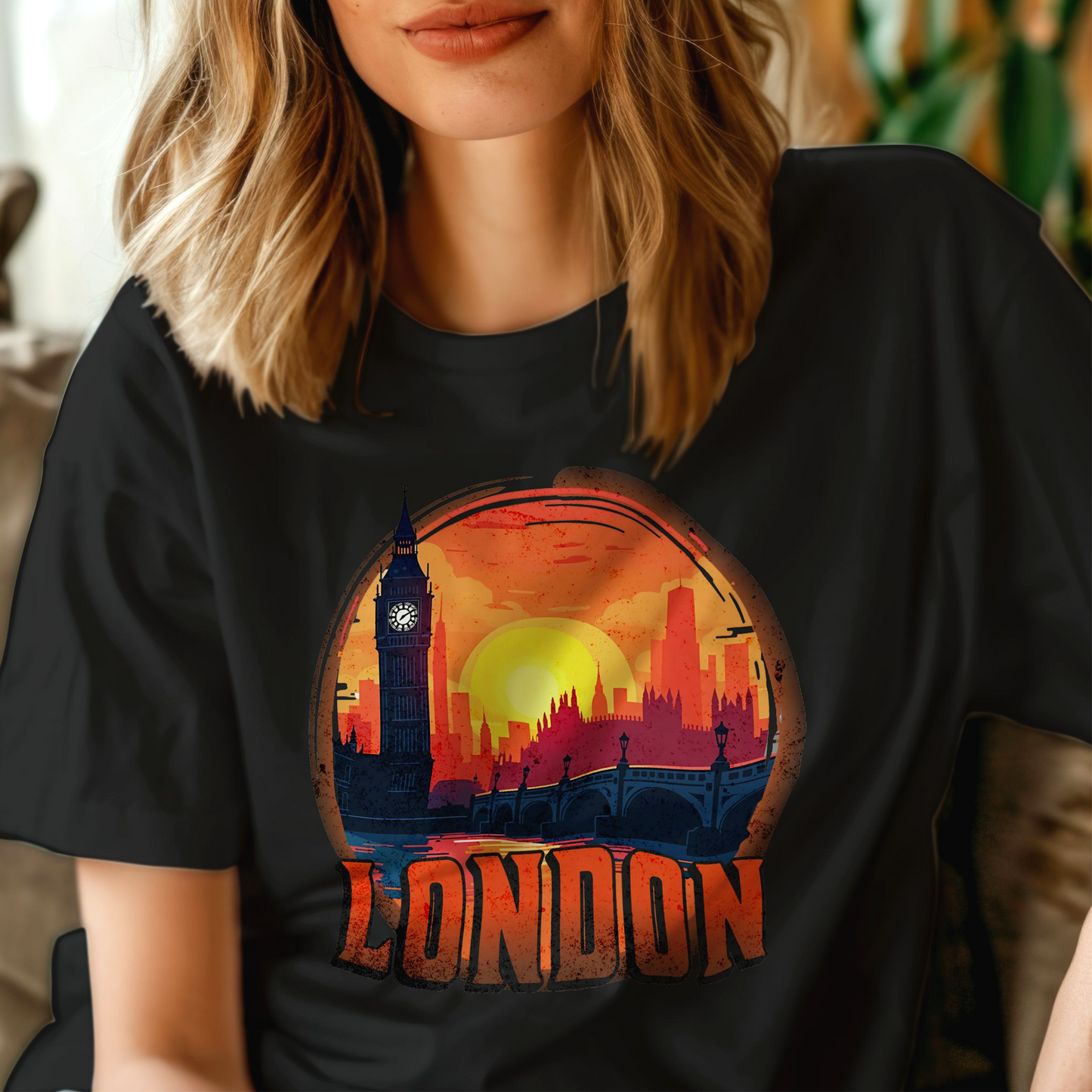 Vintage Big Ben Sunset, London, England T-Shirt