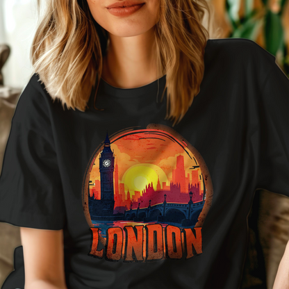 Vintage Big Ben Sunset, London, England T-Shirt