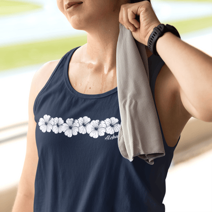 Monochrome Hibiscus, Hawaii Tank Top