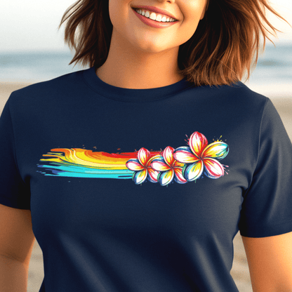 Neon Art Plumeria Rainbow, Hawaii T-Shirt