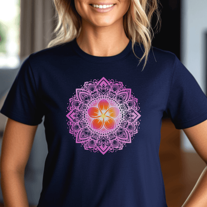 Hawaiian Plumeria Mandala, Womens Fit T-Shirt