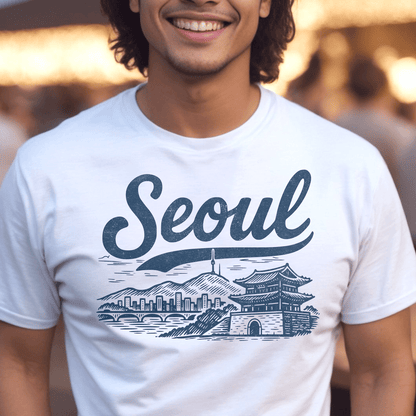 Monochrome Dreams of Seoul Korea T-Shirt