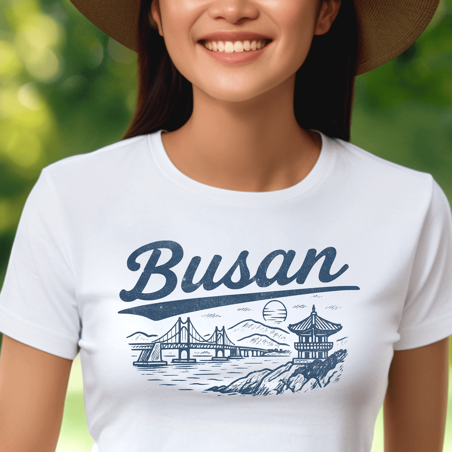 Monochrome Dreams of Busan Korea, Womens Fit T-Shirt