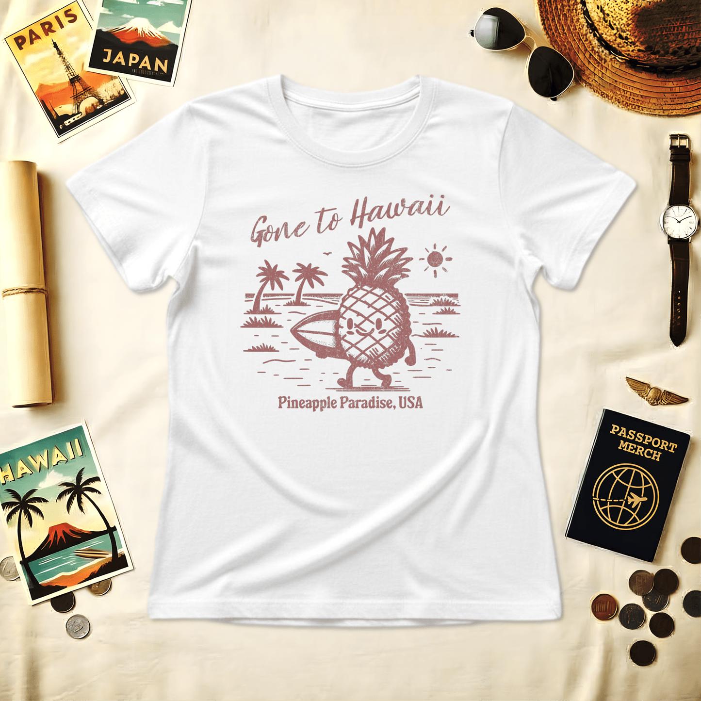 Gone to Hawaii, Pineapple Paradise, Womens Fit T-Shirt