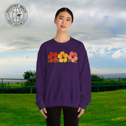 Three Vintage Hibiscus, Hawaii Crewneck