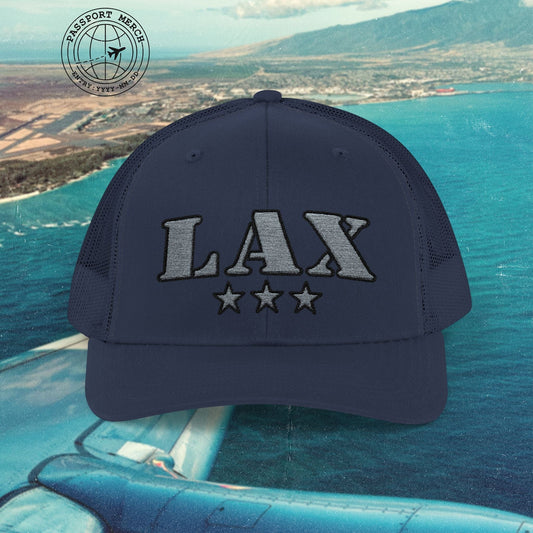 Classic Military, Los Angeles California Airport Code (LAX) Embroidered Trucker Hat